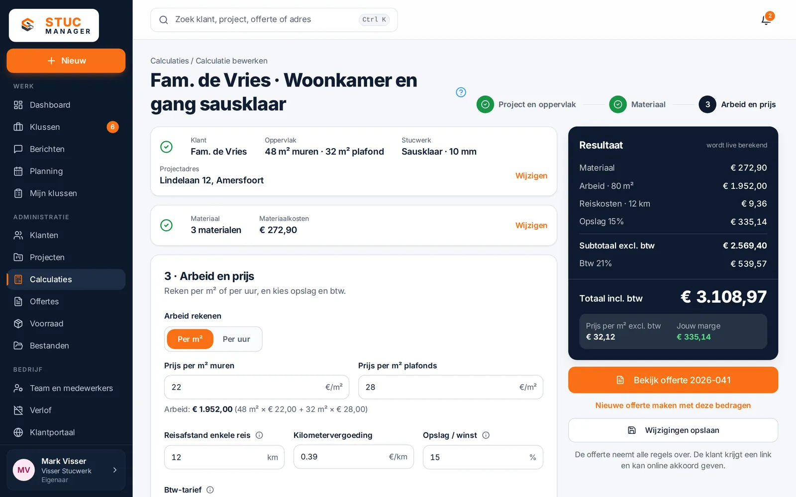 Calculatie zonder eigen formules