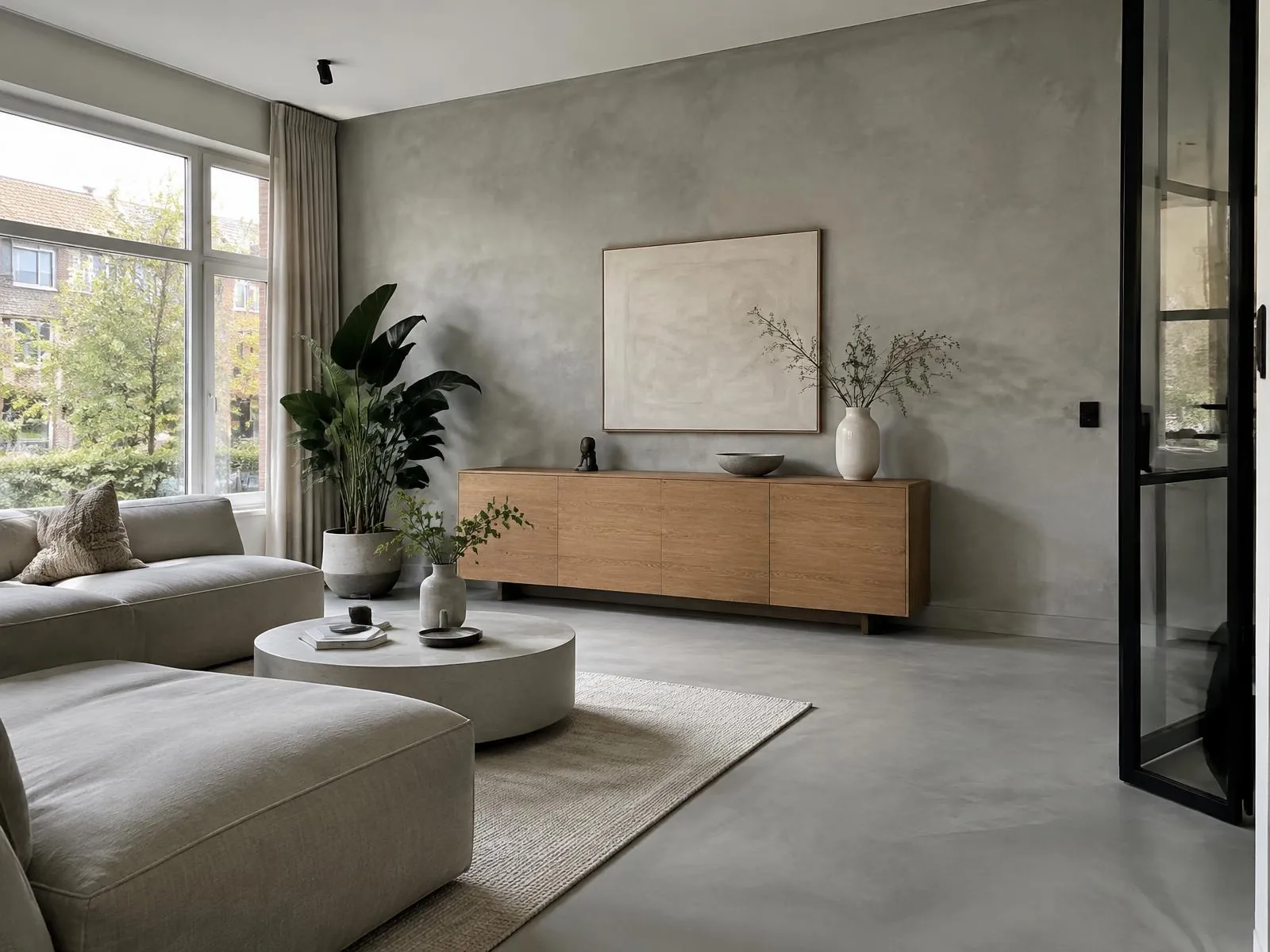 Beton ciré: voorbeeld van strak stucwerk